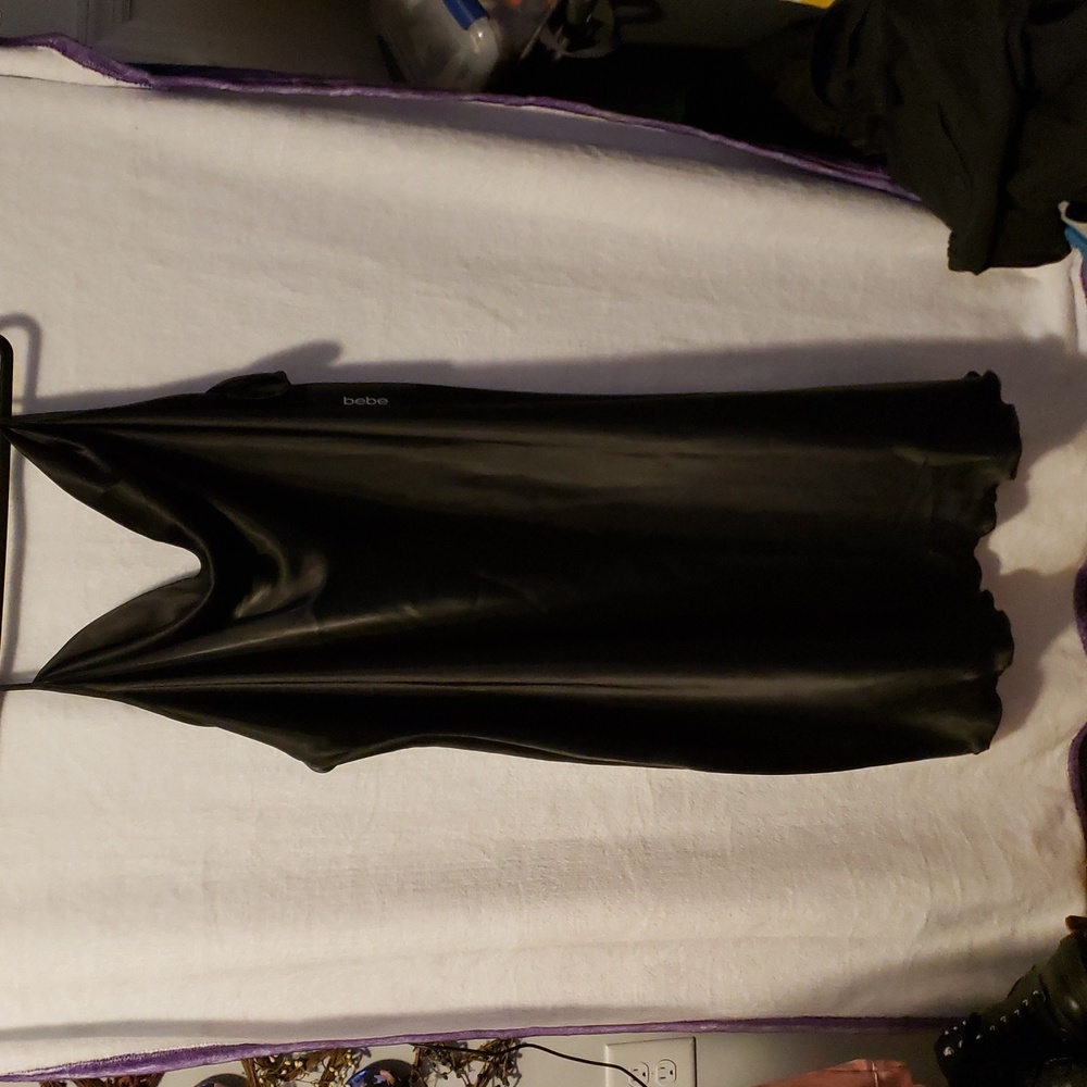 Bebe Black Satin Dress